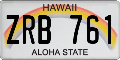 HI license plate ZRB761