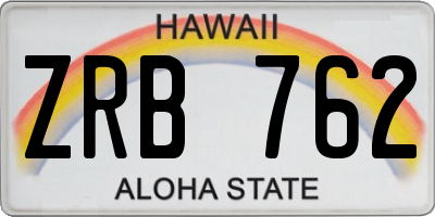 HI license plate ZRB762