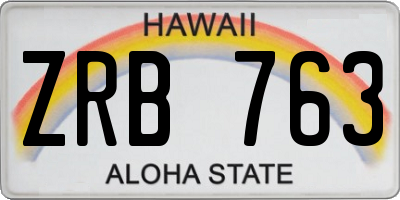 HI license plate ZRB763