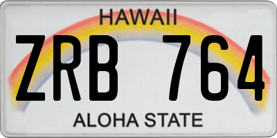 HI license plate ZRB764