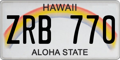 HI license plate ZRB770