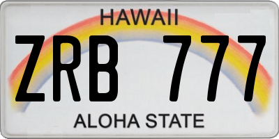 HI license plate ZRB777