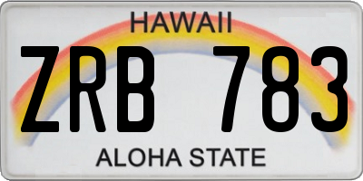 HI license plate ZRB783