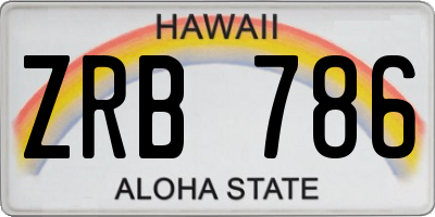 HI license plate ZRB786