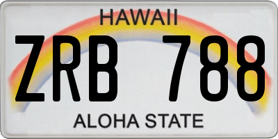 HI license plate ZRB788
