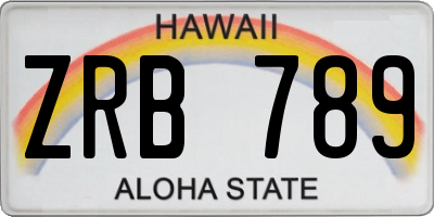 HI license plate ZRB789
