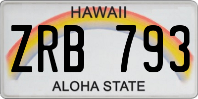 HI license plate ZRB793