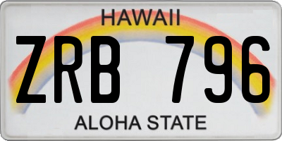 HI license plate ZRB796