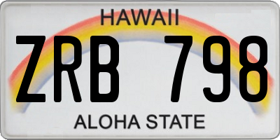 HI license plate ZRB798