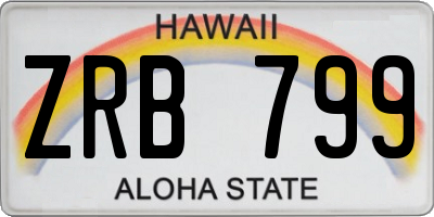 HI license plate ZRB799