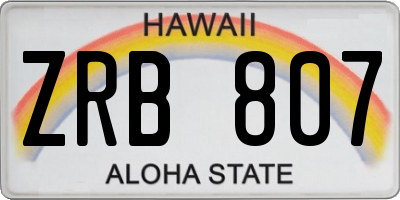 HI license plate ZRB807