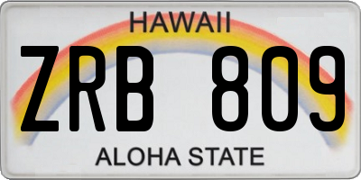 HI license plate ZRB809