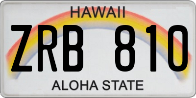 HI license plate ZRB810
