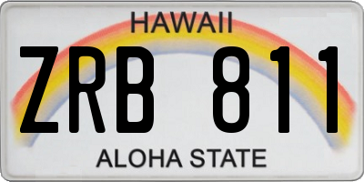 HI license plate ZRB811