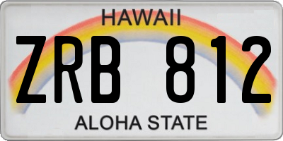 HI license plate ZRB812