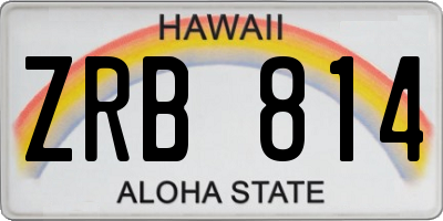 HI license plate ZRB814