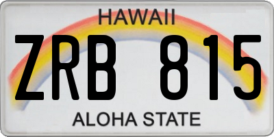 HI license plate ZRB815