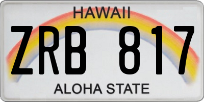 HI license plate ZRB817