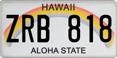 HI license plate ZRB818
