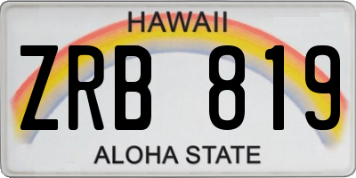 HI license plate ZRB819