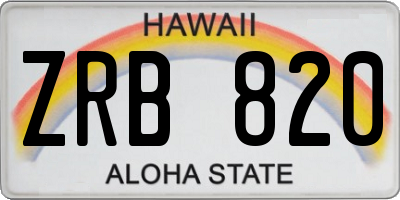 HI license plate ZRB820