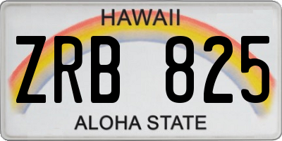 HI license plate ZRB825