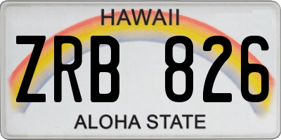 HI license plate ZRB826