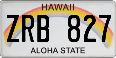 HI license plate ZRB827