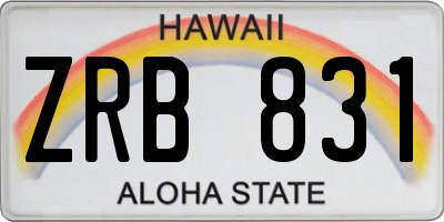 HI license plate ZRB831