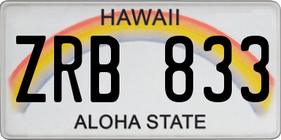 HI license plate ZRB833