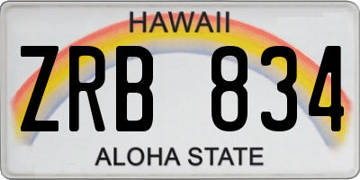 HI license plate ZRB834