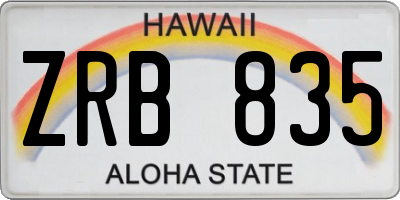 HI license plate ZRB835