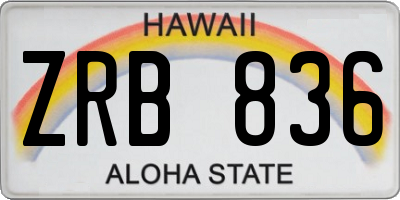 HI license plate ZRB836