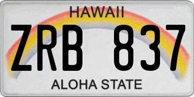 HI license plate ZRB837