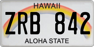 HI license plate ZRB842