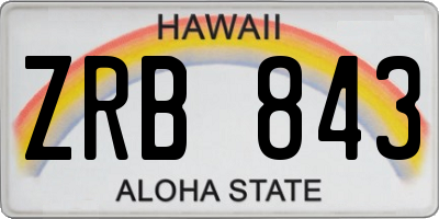 HI license plate ZRB843