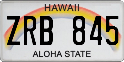HI license plate ZRB845
