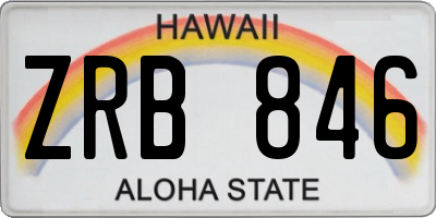 HI license plate ZRB846