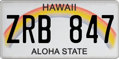 HI license plate ZRB847