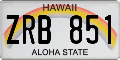 HI license plate ZRB851