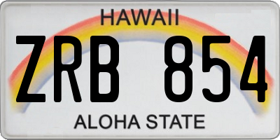HI license plate ZRB854