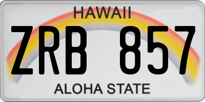 HI license plate ZRB857