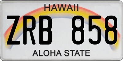 HI license plate ZRB858
