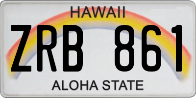 HI license plate ZRB861
