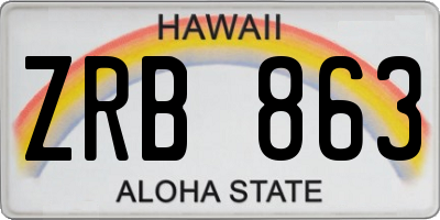 HI license plate ZRB863