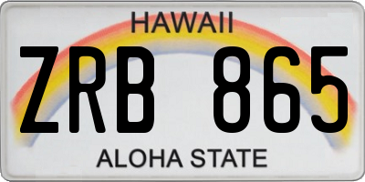 HI license plate ZRB865