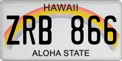 HI license plate ZRB866