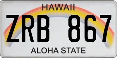 HI license plate ZRB867