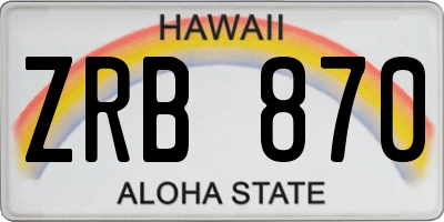 HI license plate ZRB870
