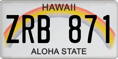 HI license plate ZRB871